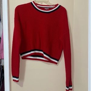 Charlotte Russe Cropped Red Sweater